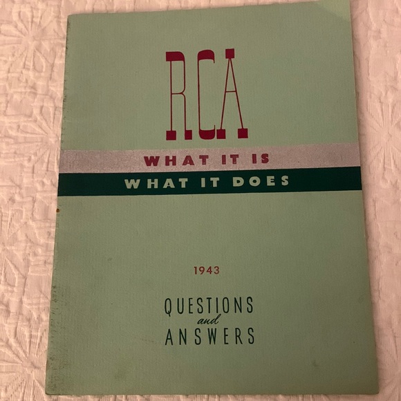 RCA Questions & Answers 1943 - Picture 1 of 4